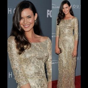 David Meister Gold Lace Sequin Gown